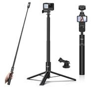 Treppiede invisibile per selfie da 159,9 cm, per Insta360 X5/X4/GO 3/X3/ONE RS/ONE X2/ONE X/GO 2/ONE R/ONE, ULANZI TT52, asta di estensione regolabile, impermeabile, impugnatura per GoPro per