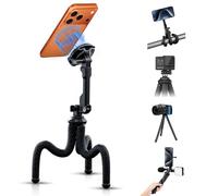 Treppiede magnetico flessibile esteso per iPhone, altezza e angolazione regolabili, pieghevole, treppiede per cellulare, supporto per Magsafe e Android e action camera compatta, selfie da viaggio