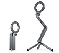 Treppiede magnetico leggero con angolo regolabile a 360 gradi, struttura in lega di alluminio, supporto pieghevole per smartphone e fotocamere per una cattura stabile