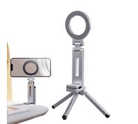Treppiede Magnetico - Mini Treppiede in Alluminio per Telefono - Supporto Pieghevole Portatile con Clip Rotante per Smartphone in Palestra e Casa