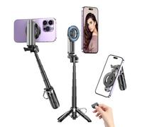 Treppiede magnetico per iPhone con telecomando, bastone per selfie portatile 4 in 1 con supporto estensibile, treppiede da viaggio per telefono 16 15 14 13 12 Pro Max Mini