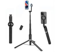 Treppiede magnetico per iPhone da 65 pollici con telecomando, treppiede per selfie stick, treppiede magnetico per telefono cellulare per TikTok/Vlog/registrazione video, compatibile con iPhone e