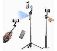 Treppiede magnetico per rilevamento automatico del viso, treppiede estensibile da 180 cm con rotazione a 360° e controllo a 5 gesti, telecomando wireless, supporto magnetico, ideale per vlogging, live
