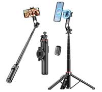 Treppiede magnetico per selfie per iPhone, 51 pollici, compatibile con Magsafe, treppiede da viaggio per iPhone, telefoni cellulari Android, fotocamera, registrazione video, vlogging