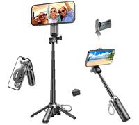 Treppiede magnetico per selfie, retrattile, per foto di gruppo, vlog, fotografia, compatibile con iPhone serie 16/15/14/13/12 con telecomando