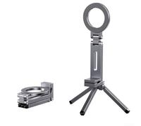 Treppiede magnetico per telefono, compatto e regolabile, per viaggi e vlogging, in alluminio robusto per una maggiore stabilità (nero)