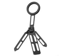 Treppiede magnetico per telefono con rotazione a 360°, supporto compatto per selfie in lega di alluminio per telefono, supporto pieghevole portatile con anello in metallo, nero