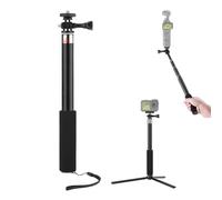 Treppiede monopiede per fotocamera compatibile con DJI Pocket 3/GoPro Action Camera/Insta360 GO3/ONE X2/X3 fotocamera panoramica, bastone per selfie lungo regolabile con impugnatura portatile