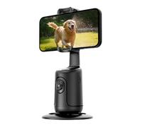 Treppiede per auto Face Tracking, rotazione a 360°, non necessita di app, per selfie e selfie stick cardanico, stabilizzatore per registrazione video, Live Streaming, Vlog, 1200 mAh (nero/bianco)