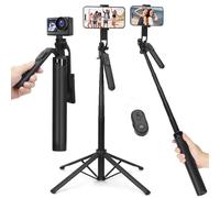 Treppiede per Bastone Selfie da 180CM,Cavalletto Telefono Cellulare con Telecomando Staccabile, Treppiede per Smartphone,Portatile Selfie Stick per iPhone, Samsung e Android