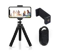 Treppiede per cellulare, treppiede portatile flessibile per cellulare con otturatore remoto wireless e supporto per telefono