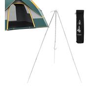 Treppiede Per Falò - Supporto In Lega Di Alluminio | Di Cottura Pieghevole A 3 Sezioni Con Gambe Regolabili E Gancio Per Appendere La Pentola | Per Il Campeggio, I Barbecue E Le Avvent