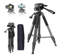 Treppiede per fotocamera, treppiede per fotocamera da 175,3 cm, resistente, treppiede in alluminio con borsa per il trasporto, treppiede professionale per telescopio, binocolo, unità treppiedi
