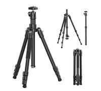 Treppiede per fotocamera ULANZI TT53 in alluminio con testa a sfera panoramica a 360° e Uka, treppiede per fotocamera leggero da 180 cm con colonna centrale rimovibile DSLR, pesa solo 1,2 kg