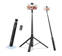 Treppiede per iPhone 66 pollici automatico pop-up selfie stick con | Treppiede da viaggio regolabile per registrazione video del cellulare, live streaming, creatori di contenuti, vlogging (nero)