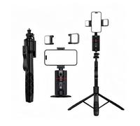 Treppiede per monitoraggio automatico del viso, supporto per telefono intelligente, rotazione a 360°, supporto per fotocamera del telefono con controllo gestuale con treppiede per streaming live,