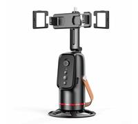 Treppiede per rilevamento automatico del viso, supporto per smartphone rotante a 360 gradi con tracciamento automatico avanzato del viso e capacità di rotazione regolare (doppie luci Q03V)
