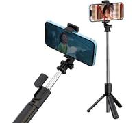 Treppiede per selfie stick 3 in 1 adatto per Samsung M04 M13 F13 M13 M53 M23 M33 A13 4G 5G Supporto per telefono portatile estraibile in acciaio inox con telecomando wireless rimovibile e supporto