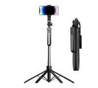 Treppiede per selfie, supporto per fotocamera da viaggio, supporto per telefono estensibile, robusto design a gambe, bastone di registrazione versatile, 180 cm, per telefono con telecomando e
