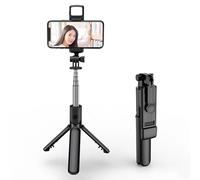 Treppiede per selfie wireless Bluetooth, treppiede per selfie Bluetooth 4 in 1, bastone per selfie estensibile e portatile con telecomando wireless staccabile e supporto per treppiede stabile, compati