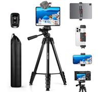 Treppiede per Smartphone, 170cm/67in Treppiedi Fotocamera Cavalletto Smartphone per iPhone/iPad/Tablet, con Supporto 2 in 1 e Telecomando Wireless, Ideale per Video/Streaming/Vlog/Autoscatti