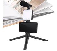 Treppiede per telefono cellulare con luce portatile per telefono, lampada selfie LED multifunzione, treppiede stabile per telefono cellulare, supporto treppiede tutto intorno al telefono