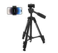 Treppiede per telefono cellulare, supporto per treppiede in lega di alluminio da 105 cm, supporto per fotocamera selfie mobile compatibile con tutti i telefoni cellulari, treppiede per per la