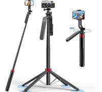 Treppiede per telefono estendibile, bastone per selfie, treppiede quadrupla con molletta per telefono all-in-one, portatile, accessorio per l'allenamento del golf - compatibile con telefoni Android, t