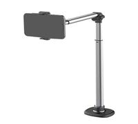 Treppiede per telefono in testa, supporto girevole a 360° in alluminio per registrazione video, vlogging, lezioni, fotografia, supporto regolabile stabile per l'installazione della scrivania, supporto