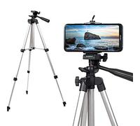Treppiede per telefono, leggero supporto estensibile in alluminio con clip e borsa per il trasporto per fotografia, registrazione video, vlogging e altro ancora