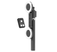 Treppiede per telefono, portatile, con supporto per treppiede | Design stabile e regolabile, illuminazione integrata, per smartphone, selfie, vlogging, videochiamate