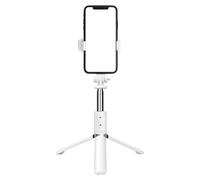 Treppiede per telefono, supporto portatile per vlogging con luce di riempimento in tre colori, materiale ABS resistente con funzione di rotazione a 360°, asta estensibile, 5,3 x 3,8 x 19,9 cm