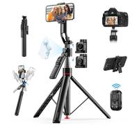 Treppiede per Tracciamento Automatico del Volto di MMOBIEL - 360° Rotazione AI con Controllo Gesti, Bluetooth 5.4 e Telecomando - Estendibile 1,76m, Treppiede Auto-Apertura per iPhone, Android, GoPro