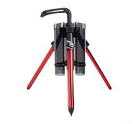Treppiede pieghevole in alluminio per canna da pesca con base antiscivolo e regolazione dell'altezza con una sola mano per configurazione di pesca a più canne rosso (stile corto rosso)