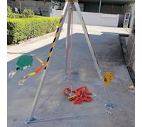 Treppiede Rescue Equipment Kit - Treppiede in alluminio sistema di sollevamento per spazi ristretti con dispositivo di protezione anticaduta - essenziale per le operazioni di fognatura e drenaggio