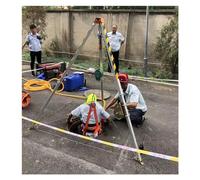 Treppiede resistente con spazio confinato per salvataggio antincendio e salvataggio, attrezzatura portatile di sollevamento con funzione anti-caduta per tunnel fognari e servizi di emergenza