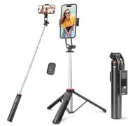 Treppiede Smartphone, 130cm Bastone Selfie con Telecomando Wireless Rimovibile, Treppiede Portatile Estensibile per Smartphone Supporto Telefono Compatibile con Smartphone/GoPro/Camera