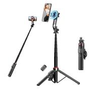Treppiede Smartphone Magnetico, Rollei Easy Creator MagPod 130cm Bastone Selfie Estensibile in Alluminio Rotazione 360° con Telecomando Cavalletto per iPhone Samsung, Treppiede-Smartphone-Magnetico