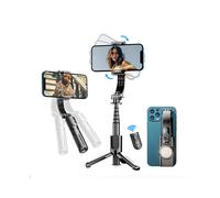 Treppiede stabilizzatore per selfie Bluetooth - RNCYN - Pieghevole - Asta per selfie integrata - Luce incorporata