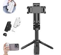 Treppiede tascabile 360, treppiede per selfie regolabile con telecomando staccabile, treppiede per selfie con telecomando, mini supporto per telefono 3 in 1. (nero)