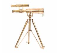 Treppiede telescopico da tavolo a doppio barilotto in ottone, ideale per decorare la casa, regali e guardare all'aperto.