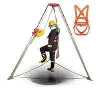 Treppiede telescopico resistente per salvataggio in spazi ristretti, capacità di carico 1179,3 kg, cintura di sicurezza anti-caduta, perfetto per operazioni antincendio, tunnel e fognature