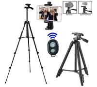Treppiede versatile per telefono e tablet da 57 pollici, supporto estensibile per registrazione video e streaming live, testa a 3 vie girevole a