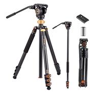 Treppiede Video, Refoni A245P Treppiede e Testa Video Fluida, Treppiede in Alluminio da 190 cm, per reflex, fotocamere mirrorless, con un carico massimo di 6 kg