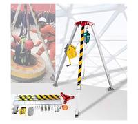Treppiedi di soccorso, Sistemi di treppiede in alluminio Supporto sollevamento retrattile portatile for kit sicurezza anticaduta(1800lbs winch+safety belt)
