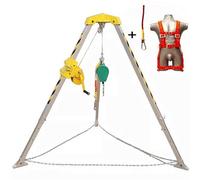 Treppiedi di soccorso, Treppiede for spazi confinati con gamba telescopica in alluminio for impieghi gravosi, corda di protezione anticaduta Re(1800LBS Winch+Safe Belt+Falling Device)