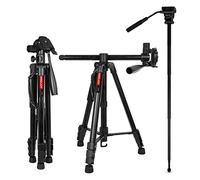 treppiedi HUIOP VT-890H 178 cm/70 pollici Treppiede Portatile Leggero in Lega di Alluminio Monopiede Staccabile con Testa a Sfera Girevole Colonna Centrale 5KG Portante con Borsa da Viaggio per Fotoca