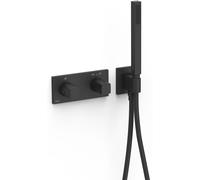 Tres B-System rubinetto per vasca e doccia da incasso con termostato nero 30725201NM