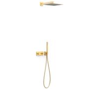 Tres B-System set doccia da incasso con termostato con soffione oro 30725204OM