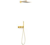 Tres B-System set doccia da incasso con termostato con soffione oro 30725204OR
